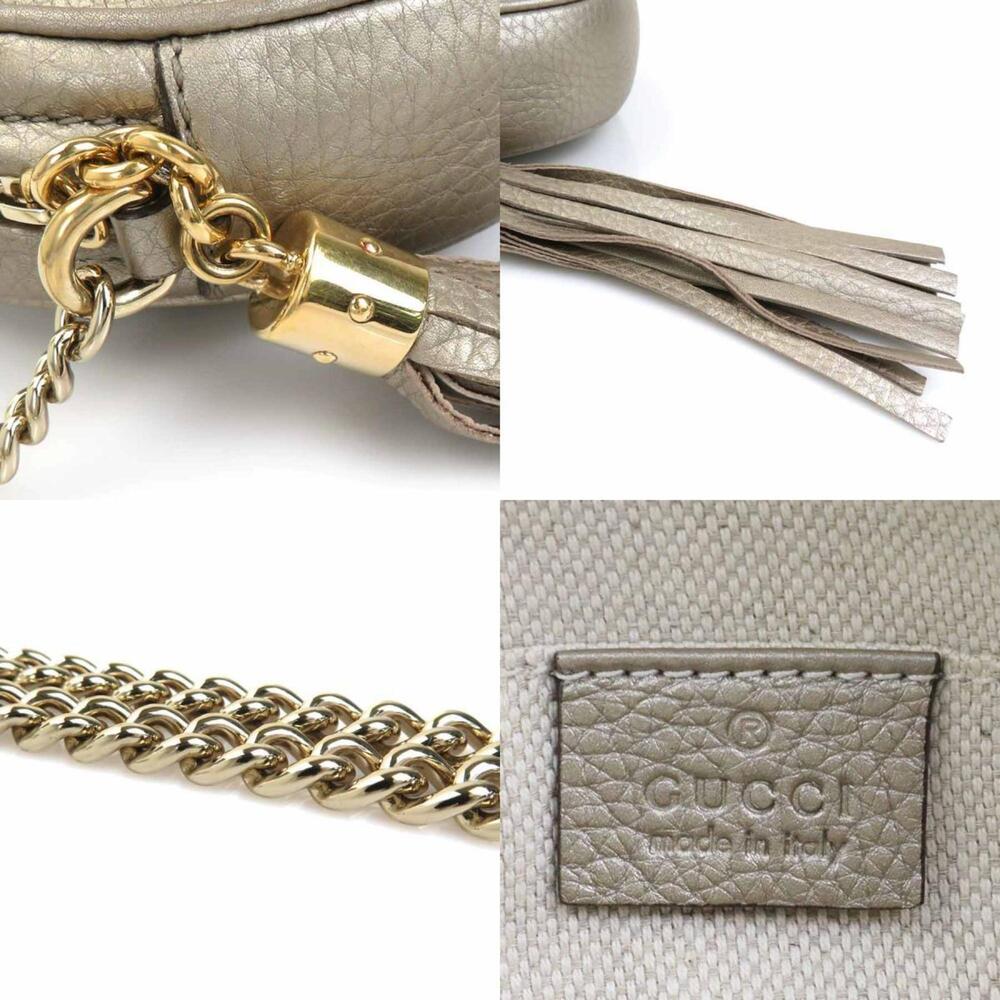 GUCCI Authentic Gold Leather Shoulder Bag - Picture 4 of 5